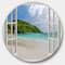 Designart - Open Window to Calm Seashore&#x27; Extra Large Seashore Metal Circle Wall Art